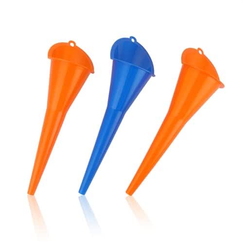 Oil Funnel 3-Pack, Multi Function Plastic Long Neck Oil Funnel