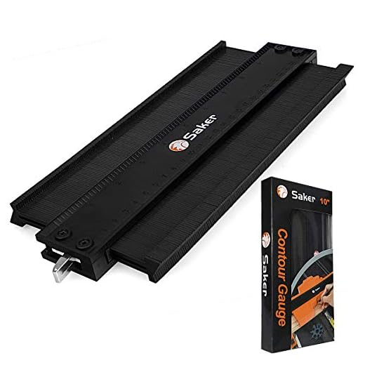 Saker Contour Gauge Profile Tool- Adjustable Lock-Precisely Copy Irregular Shape Duplicator - Must Have Tool for DIY Handyman, Construction (BLACK+10INCH)