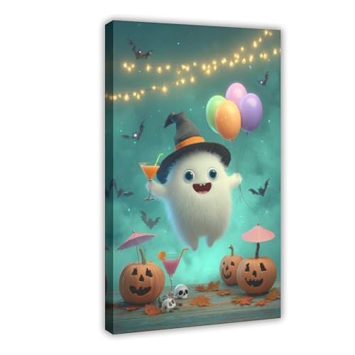 SHENBODIANSHANG Halloween Celebration A Ghostly Good Time! Poster Printing Canvas
