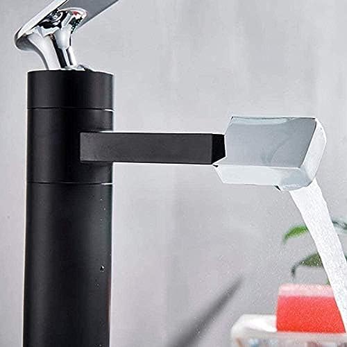 Robinet de lavabo anti-éclaboussures noir et blanc pour rénover une salle de bains