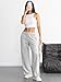 ATHMILE Women's Wide Leg Grey Sweatpants High Waisted Baggy Interior Drawstring Joggers Straight Leg Pants Fashion Clothing