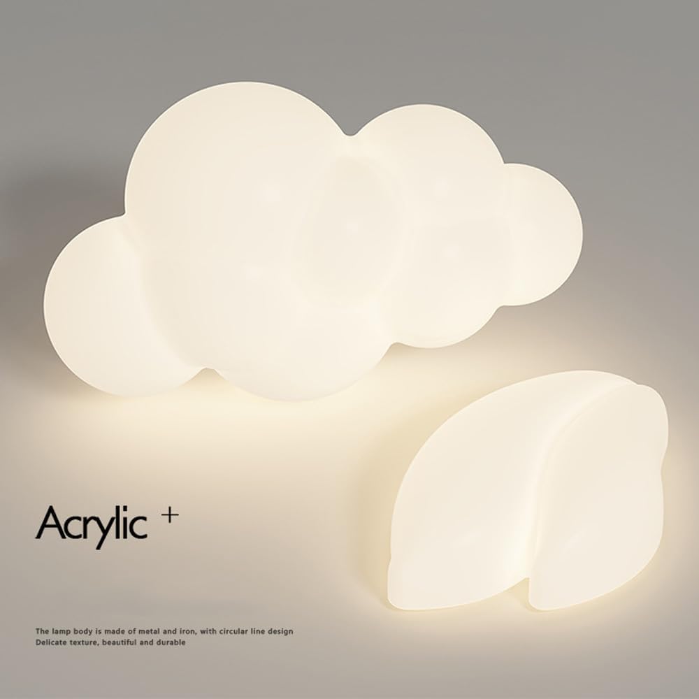LED Wall Sconce Kids Bedroom Cute Cloud Star Milk White Wall Light Fixture Small Dimmable Wall Sconce Nordic Modern Wall Mounted Lamp for Boys Girls Bedside Children Nursery Hallway