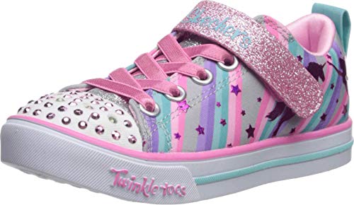Skechers baby girls Sparkle Lite-magical Rainbows Sneaker, Grey/Multi, 5 Toddler US
