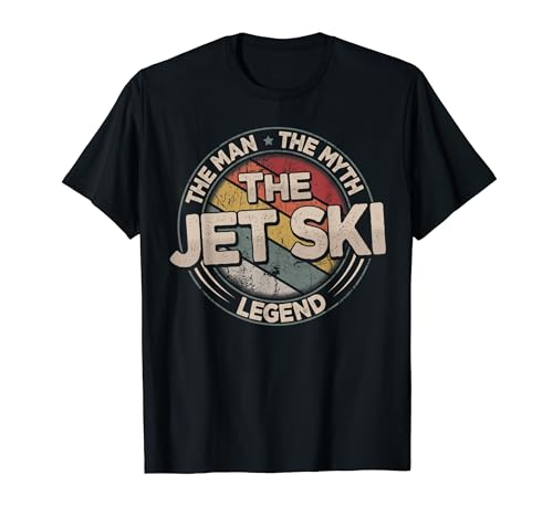 L'uomo, il mito, la leggenda Jetski, per ogni leggenda di Jetski, una motoscafo e un hobby con scritta vintage con umorismo per tuo padre, nonno e zio, il miglior accessorio per moto da jetski. Sport acquatici e motoscafo regalo per tuo fratello o couseng.