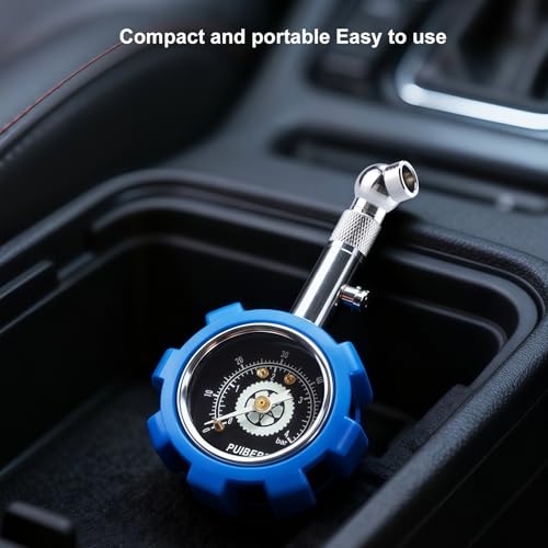 PUIBERS Tyre Pressure Gauge UK 4 BAR 60 PSI,Car Tyre Pressure Gauge ANSI B40.1 Certified with 1.5" Glow Dial, Heavy Duty Mechanical Gauge for Cars, Trucks & Motorcycles - Image 5