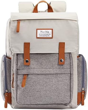 Diaper Bag Backpack Frank Mully Large Multifunction Travel Baby Bag for Mom Dad Cream White