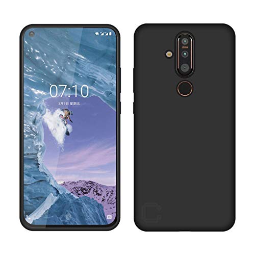 Image of Case Creation Compatible with Nokia X71 2019 Back case, Nokia X71 Slim Flexible Smart Look case with 360 Camera All Angle Protection (Pure Black)