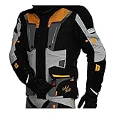Perfekte Passform: Unsre einstellbare Motorrad Jacke für Frauen und Herren sorgt für ideale Luftzirkulation und Komfort dank vielfältiger Weitenverstellungen und Aqua Tank Vorbereitung.