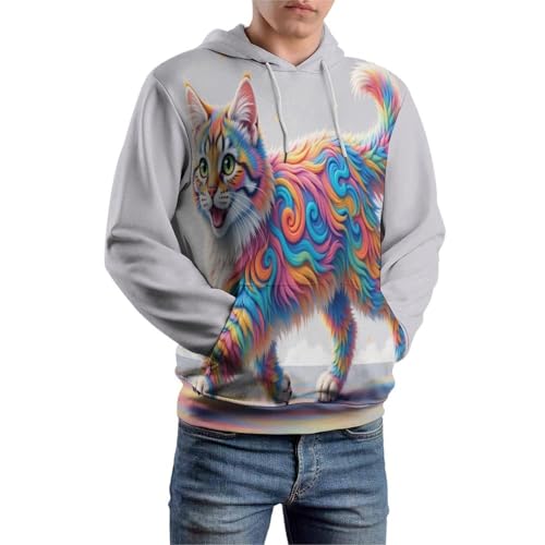 Sweat à capuche à manches longues imprimé 3D animal pull Harajuku unisexe avec poches