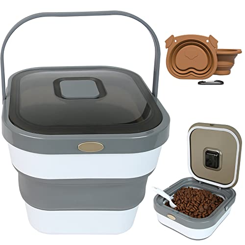 Homsis Pet Food Storage Containers, 14 Lb Airtight Dog Treat Container/Cat Food Container, Collapsible Space Saving Pet Food Container #TOP28