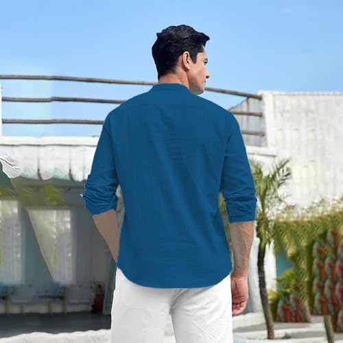 Image of Beige Color Cotton Blend Mandarin Neck Short Kurta Straight Kurta for Men (S)
