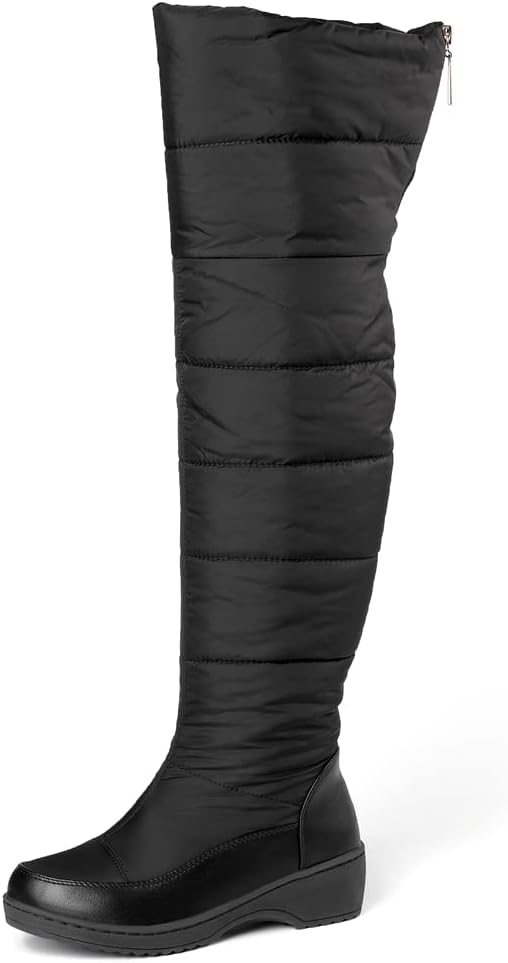 Women's Winter Over The Knee Thigh High Snow Boots Waterproof Rain Warm Fur Lined Wide Calf Snow Boot