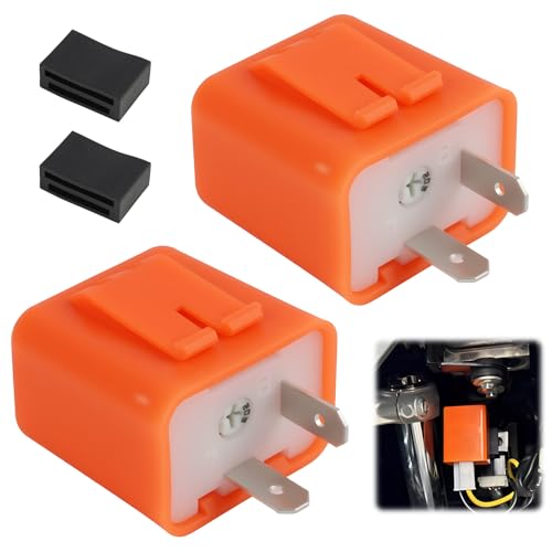 2 Pièces Relais de Clignotant LED Universel 12V 2 Broches, Centrale Cignotant Led Moto, Flasheur Indicateur Réglable en Vitesse pour Motos et Véhicules, avec Amélioration de la Sécurité