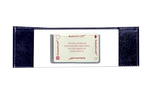 Image of Sukeshcraft Multiple Cheque Book Holder | Original Leather Holds Upto 8 Cheque Books (Leather, Blue)