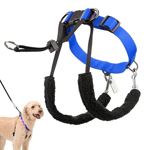 Sporn Original Training Halter, No Pull Dog Harness for Large Dogs with Blue Padded Sherpa Sleeves, Breathable Large Dog Harness No Pull, Provides to All Large Sized Breeds