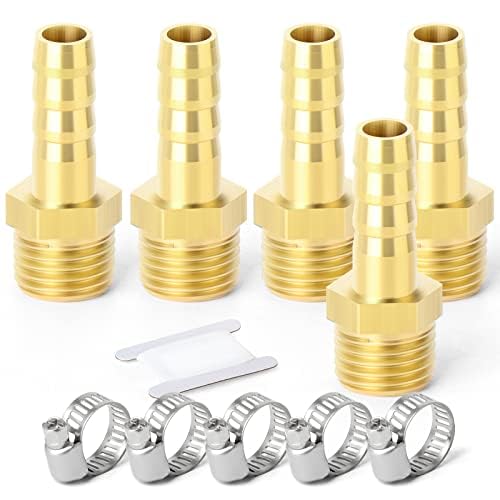 Image of ERGAOBOY 10Pcs Brass 8mm Barb x 1/4" Female BSP Hose Barb Pipe Fitting