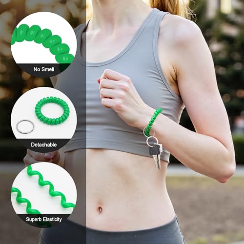 Image of TENOC Spiral Coil Keychain, Anti-lost Key Chain Holder Lanyard Cord for Sauna Outdoor Sports and Gym Pool
