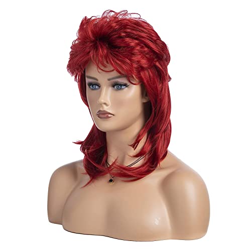 Beweig Red Mullet Wigs For Women 70S And 80S Theme Party Costumes Fancy Party Accessory Cosplay Wig #TOP2
