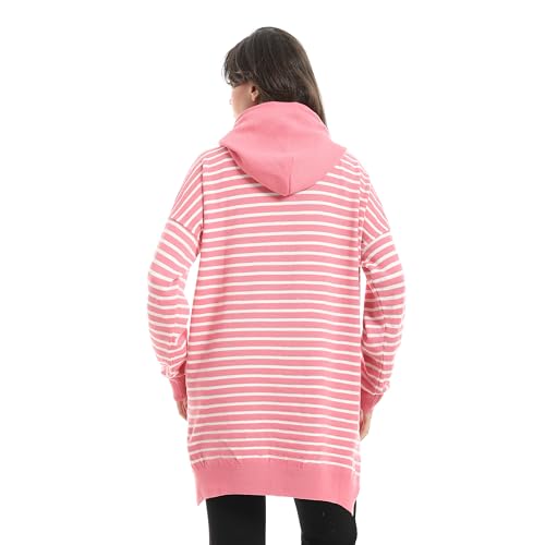 اندورا سويتر سادة بنمط ذاتي مطوي لاسفل للنساء، ابيض + كشمير_ مقاس واحد