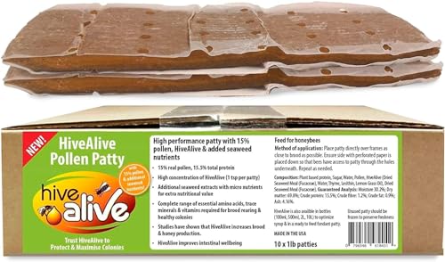 Pollen-Patties-for-Honey-Bees-2lb-2x1lb-Natural-Bee-Food-with-15-Real-USA-Pollen-Full-Dose-of-Hive-Alive-Concentrate-Seaweed-Micronutrients-and-Amino-Acids-to-Improve-Colony-Health-Brood