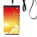Sun Star Ornamental Column Flag Phone Wallet Purse Hanging Mobile Pouch Black Pocket