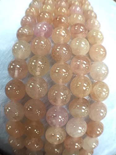 Morganite perles rondes 10mm de qualité A pour collier élégant fait main LKBEADS