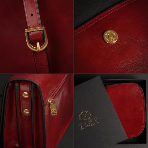 Image of Time Resistance Leather Cross Body Bag for Women Shoulder Bag Messenger Purse Gift Box Included