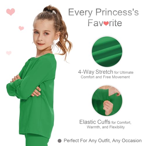 Image of 3T 4T 5T to 12 Years Girls Long Sleeve Shirts Kids Cotton T-Shirt Toddler Basic Crew Neck Top