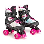 Osprey Kids Roller Skates, Adjustable Quad Skates, Ages 5+, Pink, Medium