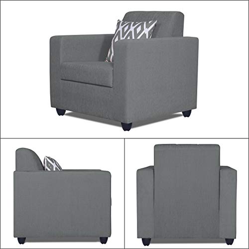 Image of Adorn India Rio Highback 3+2+1 Six Seater Sofa Set (Grey) (3 Year Warranty)