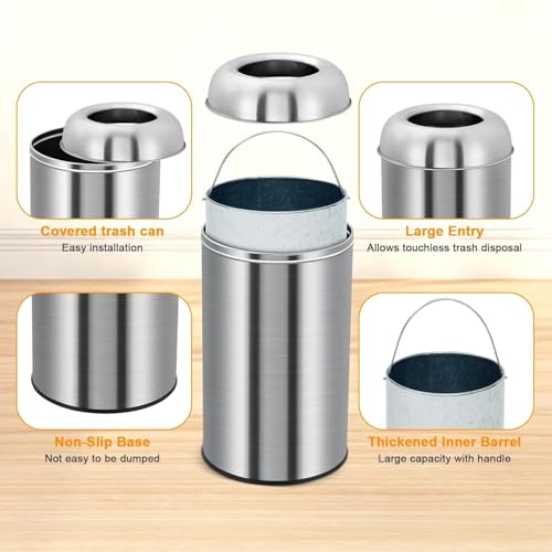 Caneca de Basura de Acero Inoxidable 13.2 Gal/50L miniatura 4