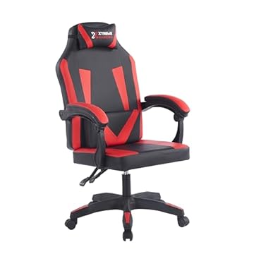 Cadeira Xtreme Gamers Supra Giratória Reclinável Altura Ajustável Preta e Vermelha