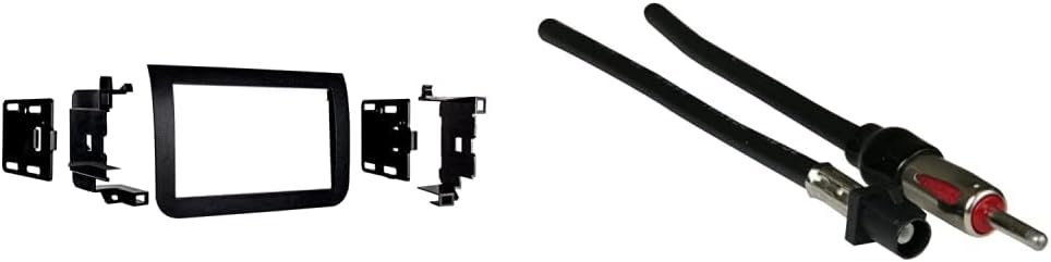 Metra 95-6523 Installation Dash Kit for 2014- Ram Promaster Truck (Black) & 40-EU10 Antenna to Radio Adapter Cable for Select 2002-Up BMW/Volkswagen Vehicles,Black