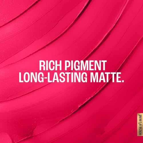 Image of Lakme Forever Matte Lipstick, Waterproof, Non Drying, Creamy Matte Bullet Lipstick Made With French Rose Oil Extracts, Pink Ruby, 4.5g (Pack of 2)
