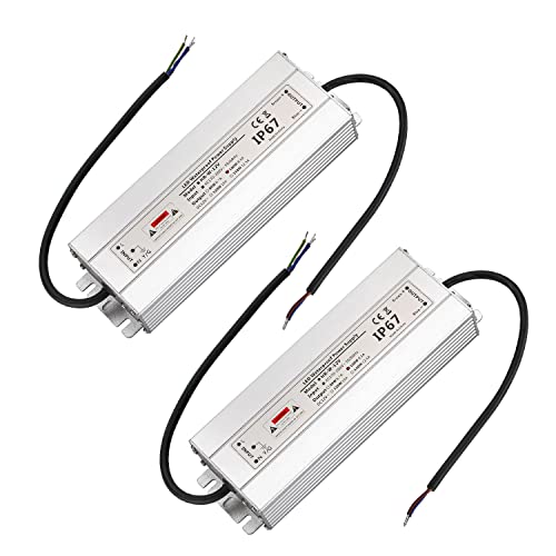 CPROSP Transformateur 220v 12v 100W 2 pièces, Convertisseur 220v 12v Etanche IP67, Driver LED 12v 8,3A, Transformateur Projecteur Piscine 220v 12v Cover