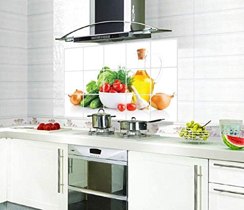 Jaamso Royals Fruits and Vegetable Design Oil Proof Decal Heat-Resistant Aluminum Foil Kitchen Tile Wall Sticker (45 CM X 75 CM) 3