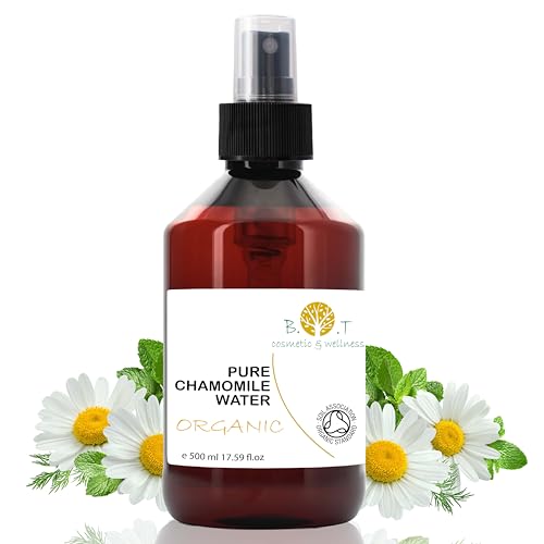 B.O.T cosmetic & wellness BIO Eau de camomille romaine bio. Eau de Camomille Soin des Peaux Sensibles (Visage & Corps), Bébé, Cheveux & Maison. Tonique pour le visage 100% naturel et pur - 500 ml