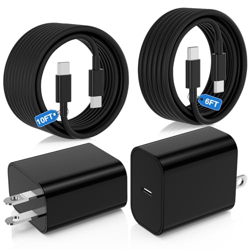 Super Fast Charger Type C for Samsung Galaxy S25/S24/S23 Ultra,USB C Android Phone Charger with 6FT/10FT Type C Cords for Galaxy S25/S24/S23+/S22 Plus/S20,iPhone 17/16/15 Pro Max