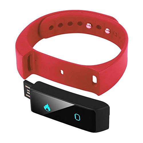 Aberobay IP67 Waterproof 3D Senser Smart Bracelet Fitness Tracker Compatible with all Android&IOS Phone-Red