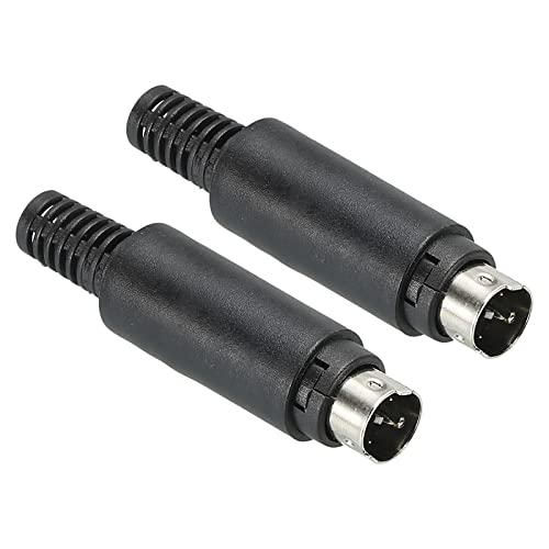 PATIKIL S-Video DIN Mini Male Socket 3 Pin Signal Transmission for TV, DVD Player Pack of 2