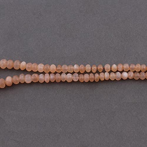 Pierre de lune pêche naturelle, perles rondelles facettées 5mm-9mm pour création collier DIY