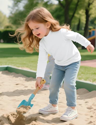 image for Witwot Toddler Girls Mock Turtleneck Shirts Cotton Baby Girl Long Slee