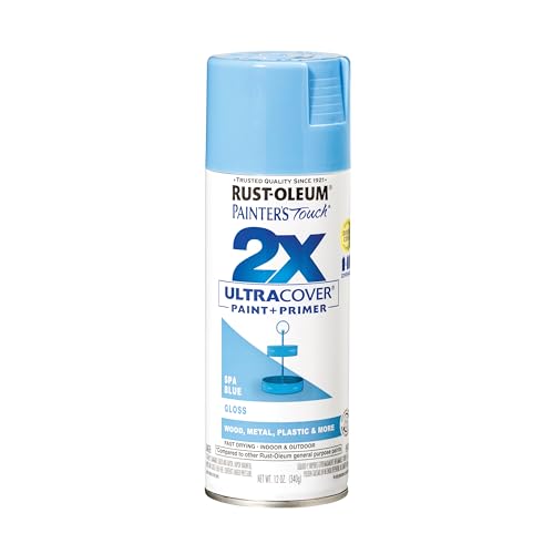 Rust-Oleum 334045 Painter's Touch 2X Ultra Cover Spray Paint, 12 oz, Gloss Spa Blue -  249093