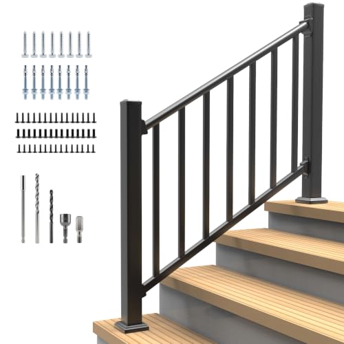 Akenow Modular Stair Railing Kit, 36 in x 4 ft, 2 Post, 1 Panel
