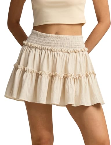 Jupe courte plissée confortable taille élastique
