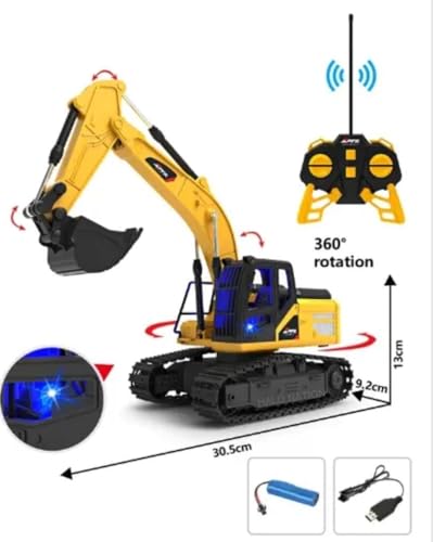Image of HALO NATION 6-Channel Remote Control Excavator RC Excavator RC Engineering Truck Rechargeable Truck Toy with 360 Rotation & Moving Shovel