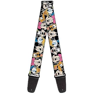 Buckle-Down GS-WDY092 Sangle de guitare Motif personnages Disney Noir 5,1 cm - Les Beatles, Paul McCartney, John Lennon, RIngo Starr, George Harrison