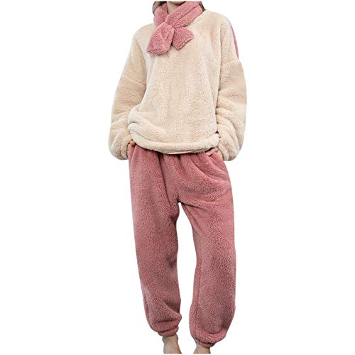 Pyjama 3 pièces flanelle polaire femme vêtement de nuit hiver chaud avec pantalon