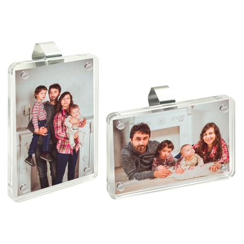 XMALL 2Pcs Car Picture Holder, Suitable for car Visor, Universal for Any Vehicle Model, Show Personal or Family Photos, Great Gift for Drivers, Car Accessories, Polaroid Photo Frame, 3.5"X2.4"