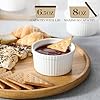 MALACASA Ramekins with Lids 8 oz - Set of 6, White Porcelain Creme Brulee Souffle Ramekins with Covers, Ceramic Custard Cups for Baking, Dishwasher and Oven Safe, Series RAMEKIN-DISH #4